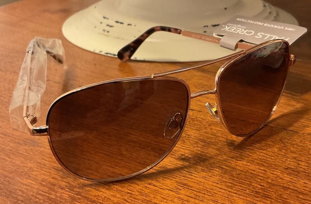 NWT Falls Creek Aviator Gold Metal Rim Tortoise Shell Ear PCs